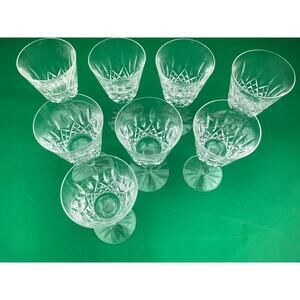 8 Waterford Crystal Lismore Claret Wine Glasses 5.8 Inches Tall Holds 4.5 Ounces